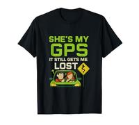 Funny GPS Relation Humour Car Couple Design T-Shirt