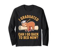 Funny Graduation Sloth I Graduated Can I Go Back to Bed Now ? Manche Longue
