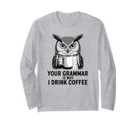 Funny Grammar Police Owl Coffee Humour for Writers & Teachers Manche Longue