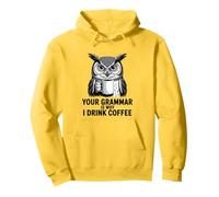 Funny Grammar Police Owl Coffee Humour for Writers & Teachers Sweat à Capuche