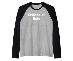 Funny Grandparent Humor Design Grandkids Rule Tees Manche Raglan