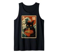 Funny Graphic Vintage Cat Ramen Japanese Ukiyo-e Woodblock Débardeur