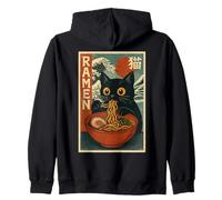 Funny Graphic Vintage Cat Ramen Japanese Ukiyo-e Woodblock Sweat à Capuche