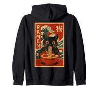 Funny Graphic Vintage Cat Ramen Japanese Ukiyo-e Woodblock Sweat à Capuche