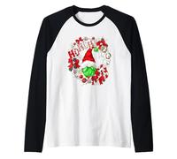 Funny Green Christmas GNOME Santa for Women Men Cute Hohoho Manche Raglan