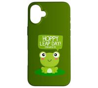 Funny Green Frog Hoppy Leap Day Février 29 Cool Frog Lovers Coque pour iPhone 16 Plus
