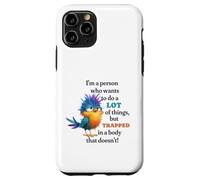 Funny Grumpy Bird Graphic Lazy Quote Procrastinator Coque pour iPhone 11 Pro