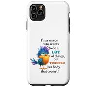 Funny Grumpy Bird Graphic Lazy Quote Procrastinator Coque pour iPhone 11 Pro Max