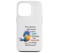 Funny Grumpy Bird Graphic Lazy Quote Procrastinator Coque pour iPhone 13 Pro