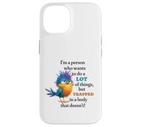 Funny Grumpy Bird Graphic Lazy Quote Procrastinator Coque pour iPhone 14