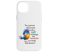 Funny Grumpy Bird Graphic Lazy Quote Procrastinator Coque pour iPhone 14 Plus