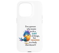 Funny Grumpy Bird Graphic Lazy Quote Procrastinator Coque pour iPhone 15 Pro