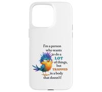 Funny Grumpy Bird Graphic Lazy Quote Procrastinator Coque pour iPhone 15 Pro Max
