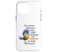 Funny Grumpy Bird Graphic Lazy Quote Procrastinator Coque pour iPhone 16 Pro Max