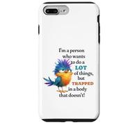 Funny Grumpy Bird Graphic Lazy Quote Procrastinator Coque pour iPhone 7 Plus/8 Plus