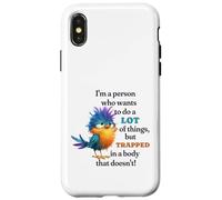 Funny Grumpy Bird Graphic Lazy Quote Procrastinator Coque pour iPhone X/XS