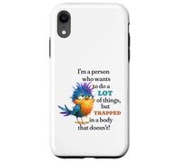 Funny Grumpy Bird Graphic Lazy Quote Procrastinator Coque pour iPhone XR