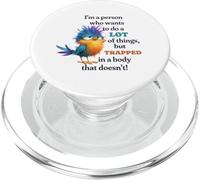 Funny Grumpy Bird Graphic Lazy Quote Procrastinator PopSockets PopGrip pour MagSafe