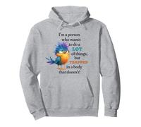 Funny Grumpy Bird Graphic Lazy Quote Procrastinator Sweat à Capuche