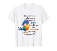 Funny Grumpy Bird Graphic Lazy Quote Procrastinator T-Shirt