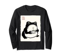 Funny Grumpy Sumi-e Tea Lover Kawaii Japonais Manche Longue