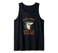 Funny Guess What Week It is Beaches Joke Shark Lover Humour Débardeur