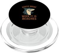 Funny Guess What Week It is Beaches Joke Shark Lover Humour PopSockets PopGrip pour MagSafe