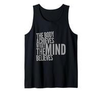 Funny Gym Body Achieves What The Mind Believes Motivational Body Achieves What The Mind Believes Débardeur