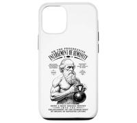 Funny Gym Charles Darwin Enlargissement of Humanity Kettlebell Coque pour iPhone 12/12 Pro