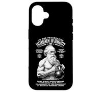 Funny Gym Charles Darwin Enlargissement of Humanity Kettlebell Coque pour iPhone 16