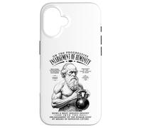 Funny Gym Charles Darwin Enlargissement of Humanity Kettlebell Coque pour iPhone 16