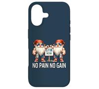 Funny Gym Gnomes in Dads Fitness Apparel No Pain No Gain Coque pour iPhone 17