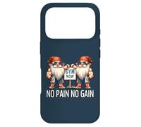 Funny Gym Gnomes in Dads Fitness Apparel No Pain No Gain Coque pour iPhone 17 Pro