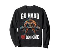 Funny Gym Rottweiler Gym Motivation Go Hard Or Go Home Sweatshirt