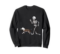 Funny Halloween American Staffordshire Terrier and Skeleton Sweatshirt