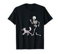 Funny Halloween Chinese Crested and Skeleton T-Shirt