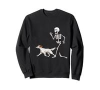 Funny Halloween English Setter and Skeleton Sweatshirt