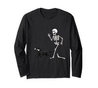 Funny Halloween Flat-Coated Retriever and Skeleton Manche Longue
