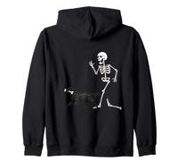 Funny Halloween Flat-Coated Retriever and Skeleton Sweat à Capuche