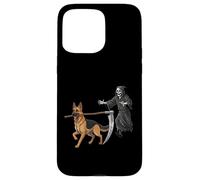 Funny Halloween German Shepherd Dog and The Reaper Coque pour iPhone 15 Pro Max