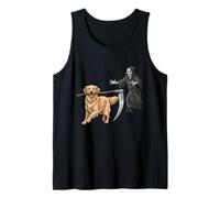 Funny Halloween Golden Retriever Dog and The Reaper Débardeur