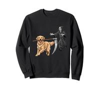 Funny Halloween Golden Retriever Dog and The Reaper Sweatshirt