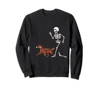 Funny Halloween Irish Setter and Skeleton Sweatshirt