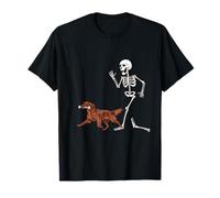 Funny Halloween Irish Setter and Skeleton T-Shirt