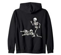 Funny Halloween Keeshond and Skeleton Sweat à Capuche