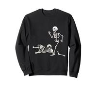 Funny Halloween Keeshond and Skeleton Sweatshirt