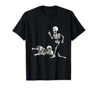 Funny Halloween Keeshond and Skeleton T-Shirt