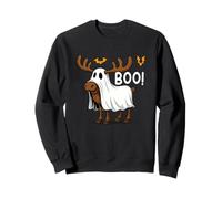 Funny Halloween Moose Ghost Boo Spooky Sweatshirt