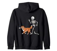 Funny Halloween Nova Scotia Retriever and Skeleton Sweat à Capuche