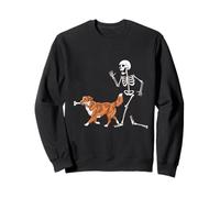 Funny Halloween Nova Scotia Retriever and Skeleton Sweatshirt